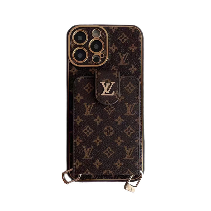 Monogram iPhone Case With Card Wallet And Strap -Big printing-ZQB231228