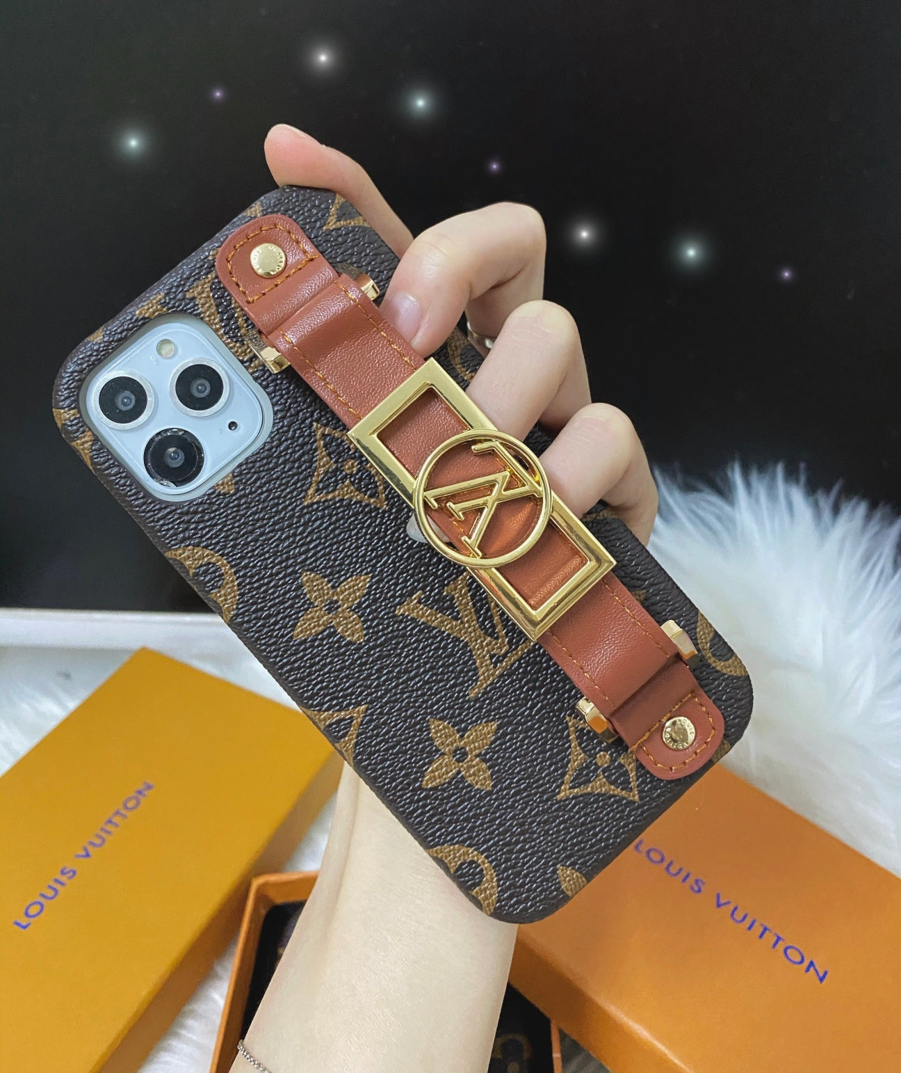 Leather Monogram iPhone Case With Holder-DK231215