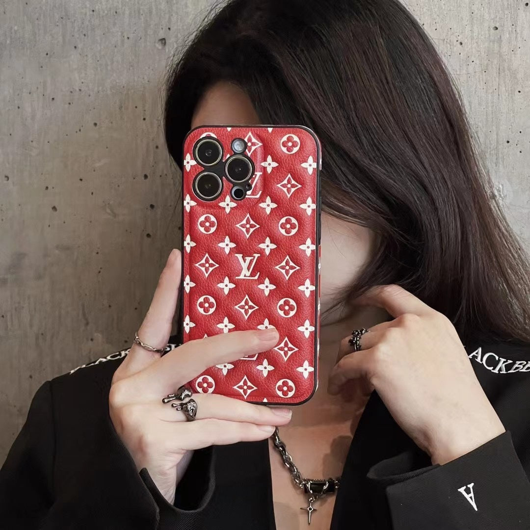 Red Monogram iPhone Case -QB231115