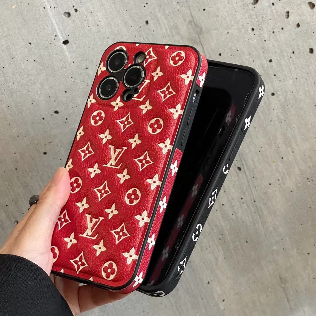 Red Monogram iPhone Case -QB231115