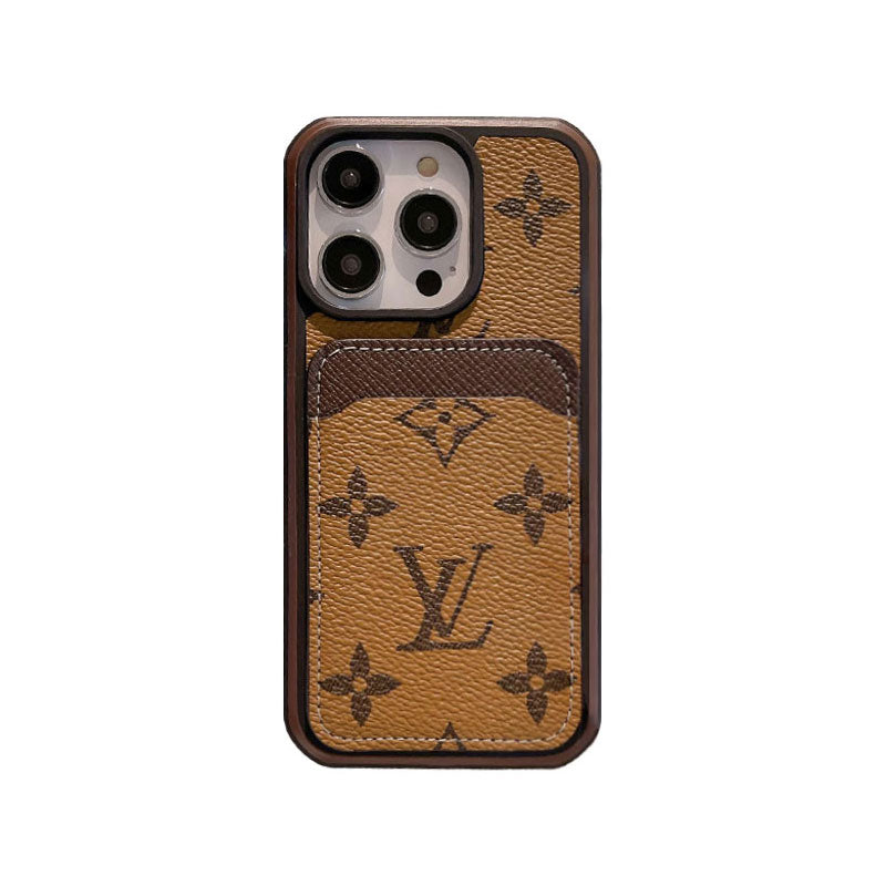 Monogram iPhone Case With Card Holder Big Printing -ZP241107