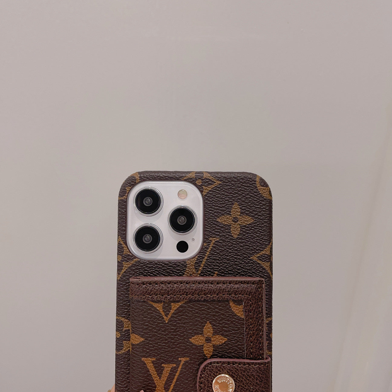 Leather Monogram iPhone Case With Wallet-YCQ241712