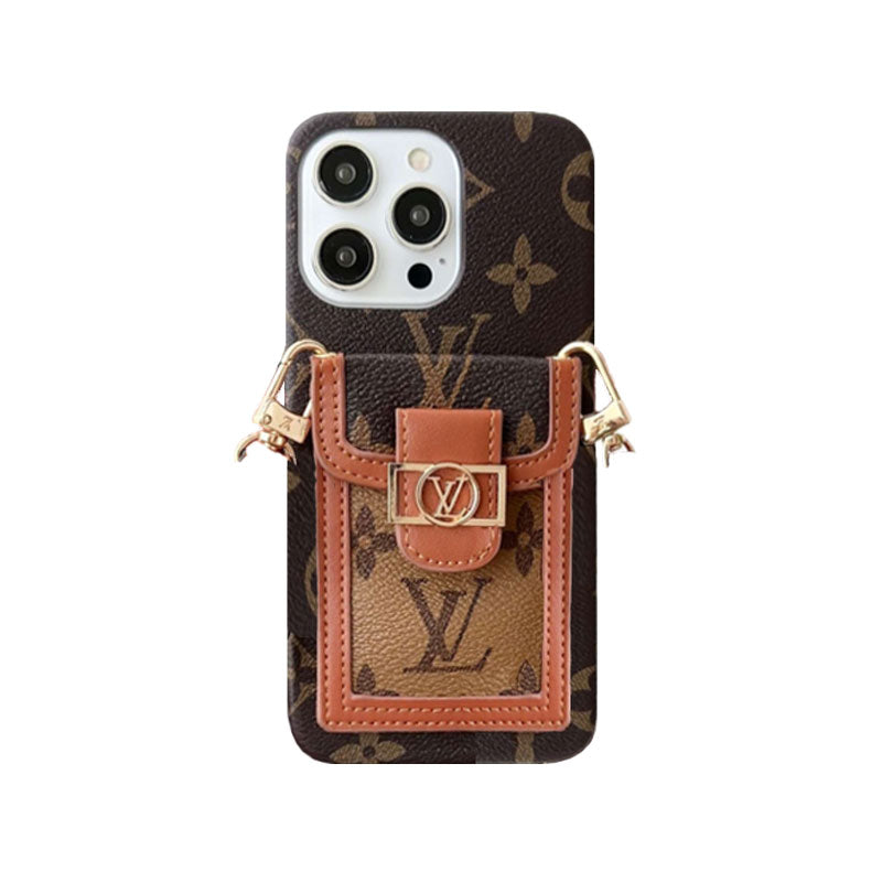 Monogram Dauphine iPhone Case With Card Holder And Strap Brown -LQK240329