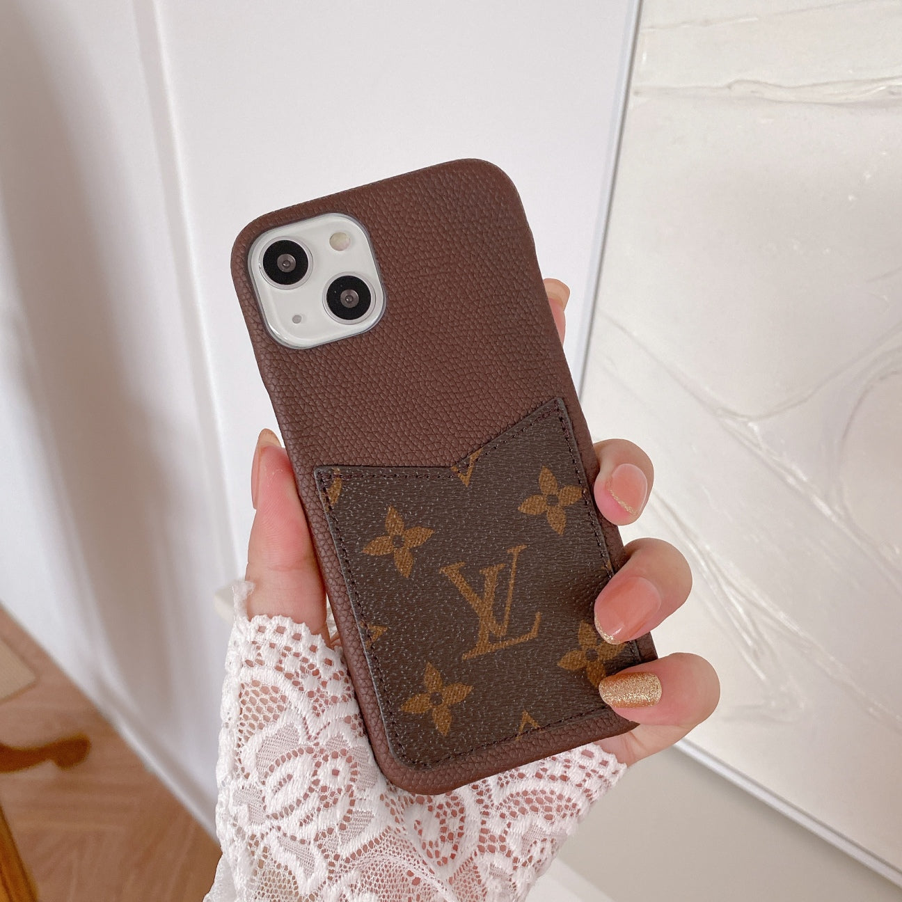 Monogram iPhone Case With Card Holder Brown-BDK240821