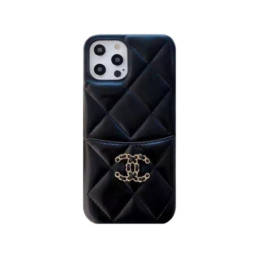 CC iPhone Case With Crad Holder Black -SLK240506