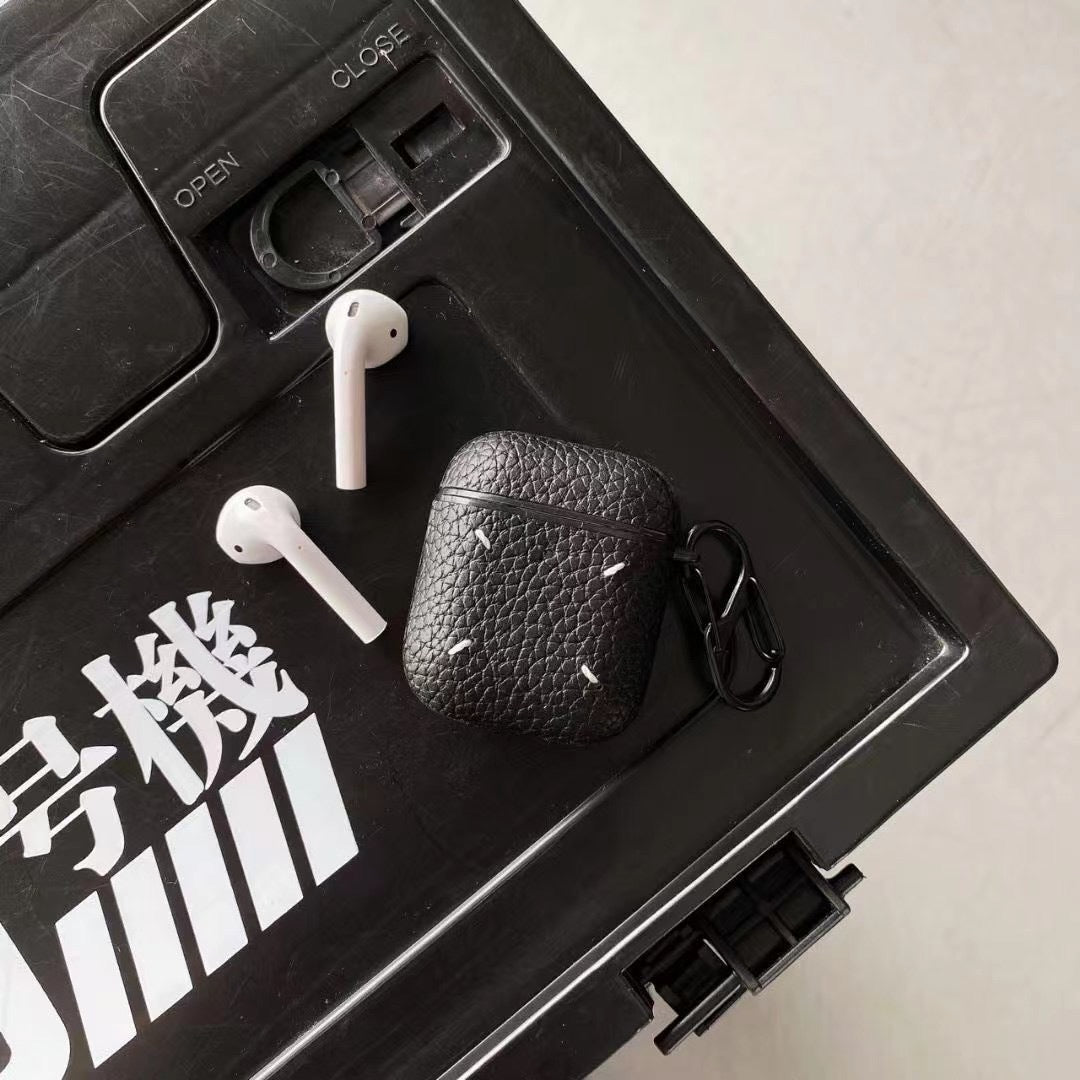 MM Leather Case For Airpods Black