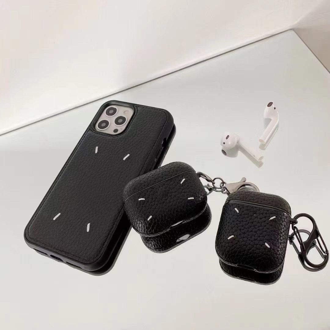 MM Leather Case For Airpods Black