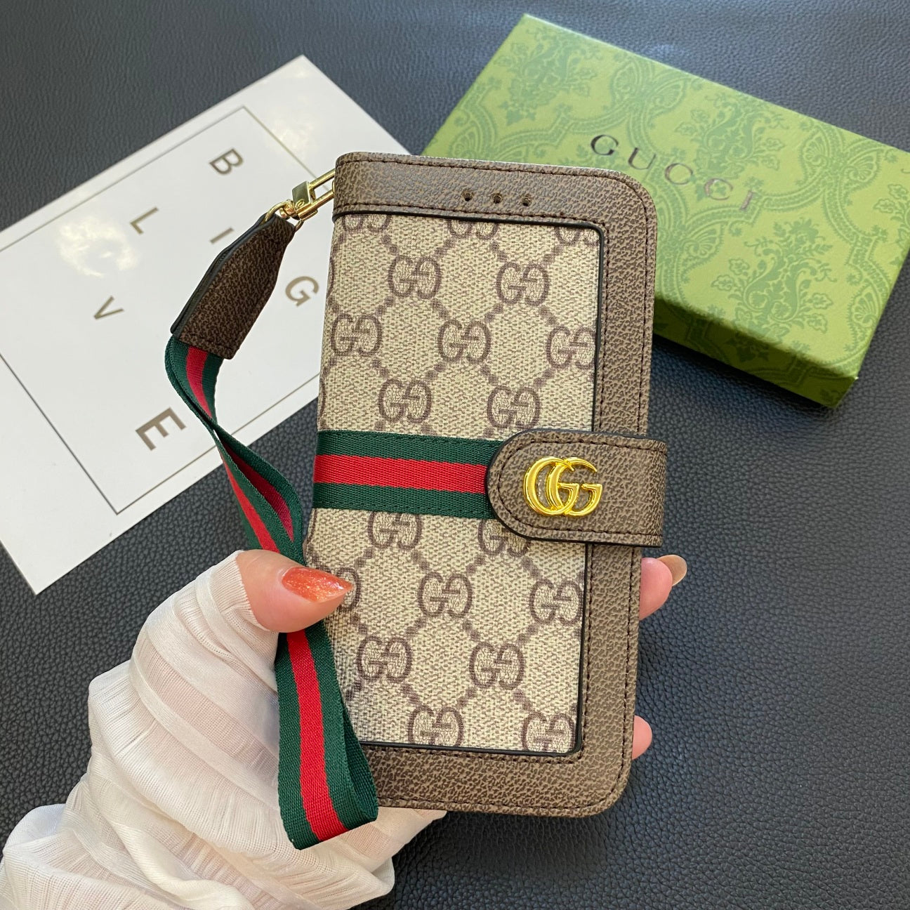 GG iPhone Case With Wallet Bag -QB240424