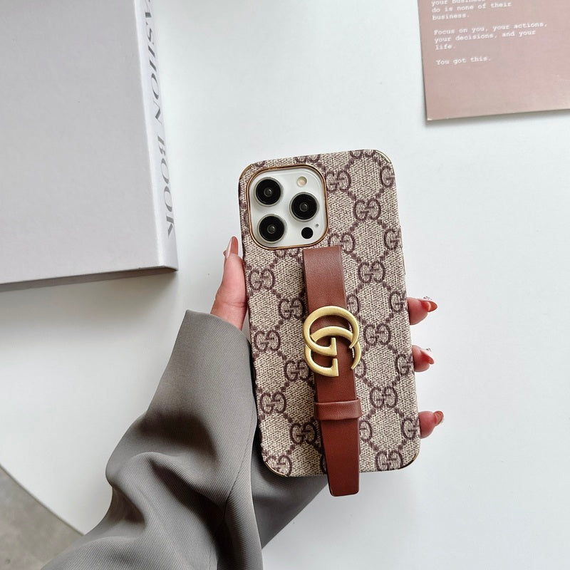 GG iPhone Case With Holder Brown -SW240330