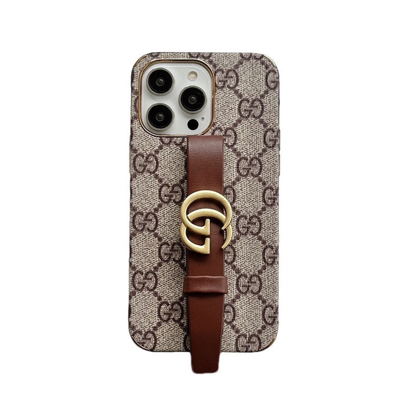 GG iPhone Case With Holder Brown -SW240330