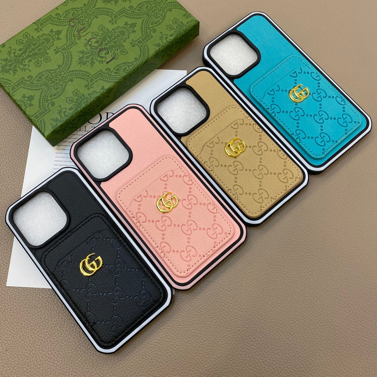 GG iPhone Case With Card Holder Blcak -KBK240424