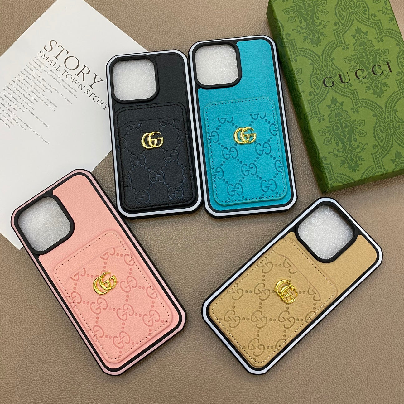 GG iPhone Case With Card Holder Blcak -KBK240424