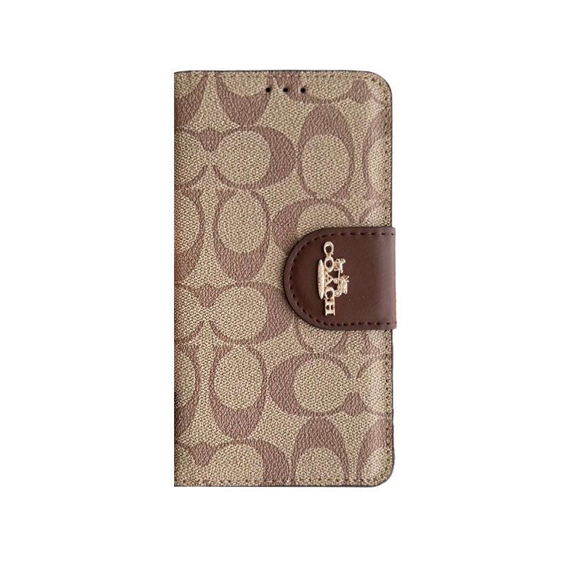 CH iPhone Case Leather Flip Case with Card Holder Brown-PTK241622