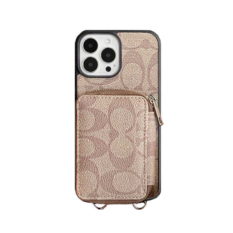 CH iPhone Case With Wallet Coffee-LQB241412