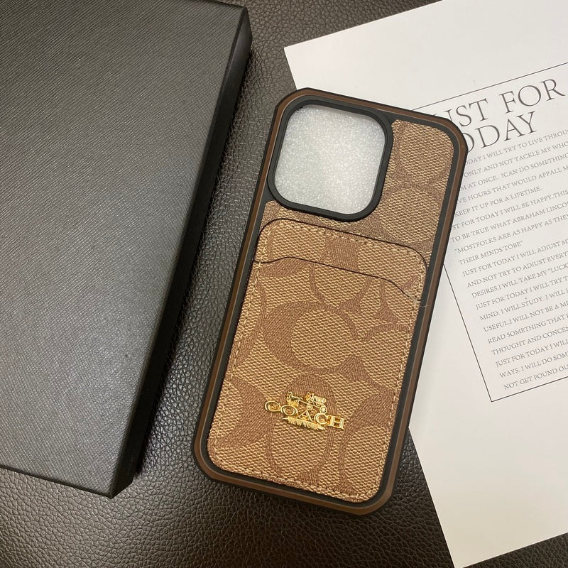 CH iPhone Case With Card Holder Coffee -KB241416