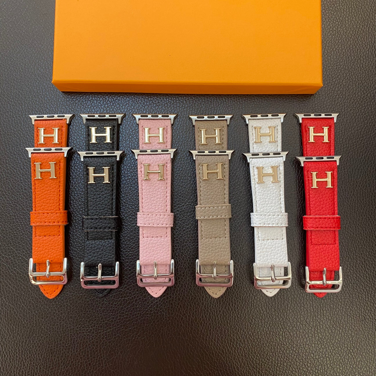 Luxury H Apple Watch Band Orange-ZP240509